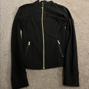 Lululemon define jacket black with gold zipper